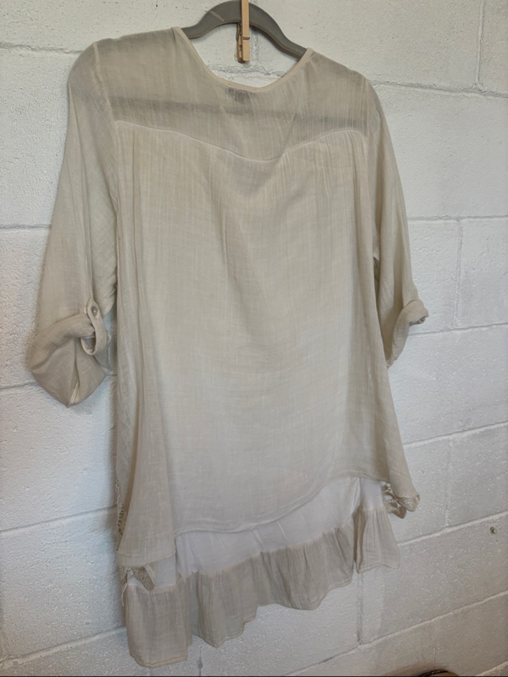 Hannah Cream Lace & Eyelet Overlay Tunic - Picture 5 of 5